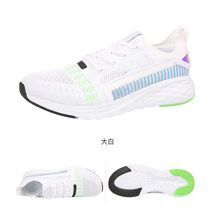 China Lace-up  Custom Brand Sneakers New Fashion Style Breathable Zapatos Sport  Knitting Casual Running Shoes
