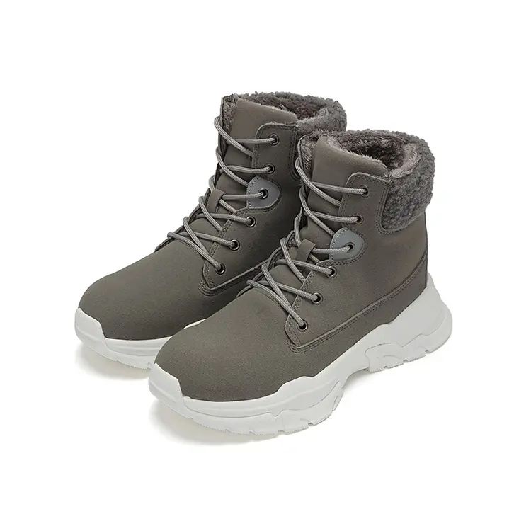 Wholesale Unisex Anti Slip Synthetic Leather Upper Comfortable Platform Shoes Fur Warm Winter Boots 2021