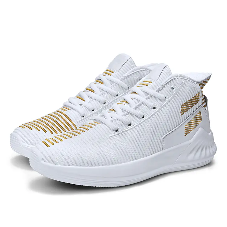 China Maker High Quality Custom Logo New Fashion Styles Knitted Sneaker Men Basketball Ball Shoes